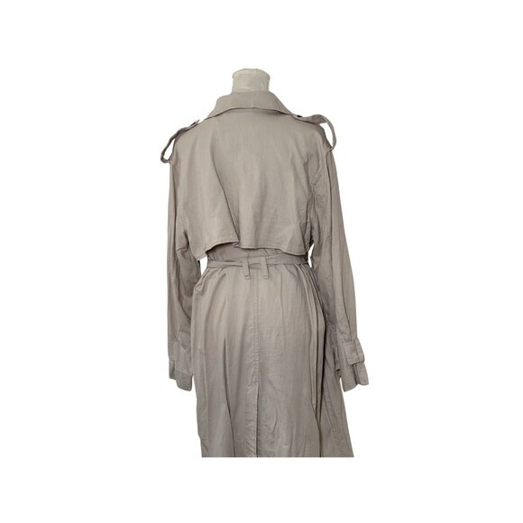 A New Day Women's Linen Long Sleeve Belted Trench Coat Tan Size XL Fall Fashion - Picture 4 of 8